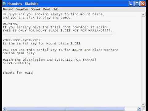 Mount and blade warband 1.143 serial key